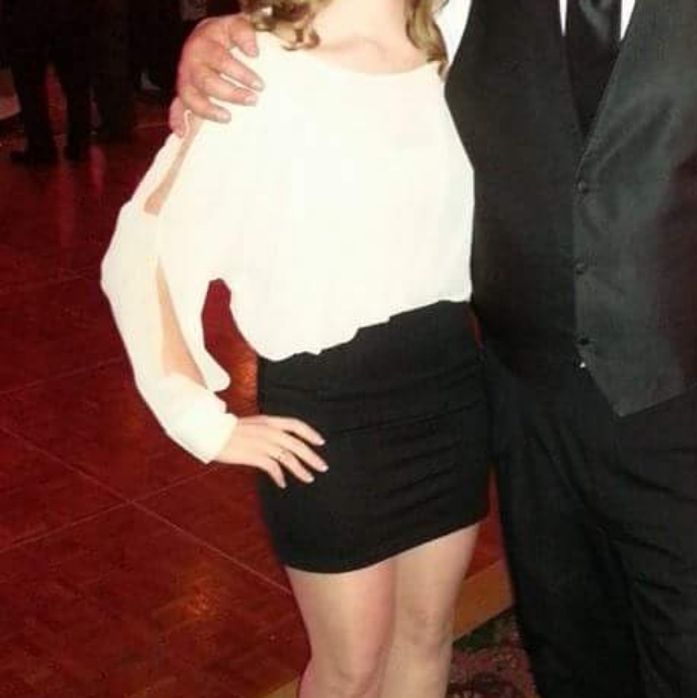 Dress with black mini skirt